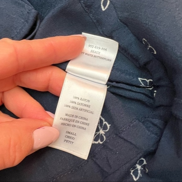 RAILS Beaux Navy Butterflies Long Sleeve Button Up Blouse Top Size.S - Picture 13 of 15